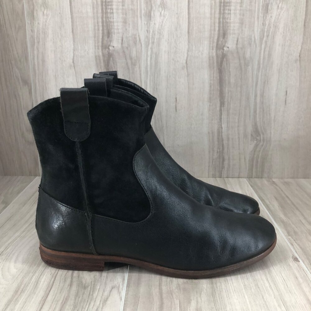 Kork Ease Ankle Boots Womens 9M Black Leather Back Zip Booties